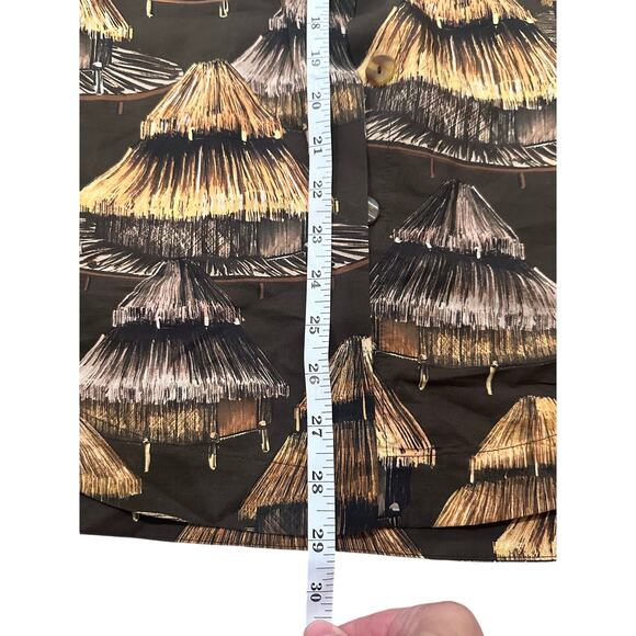 NWT Farm Rio x Yawanawa The Shuhu Brown Long Sleeve Button Up Shirt, size M - Picture 8 of 13